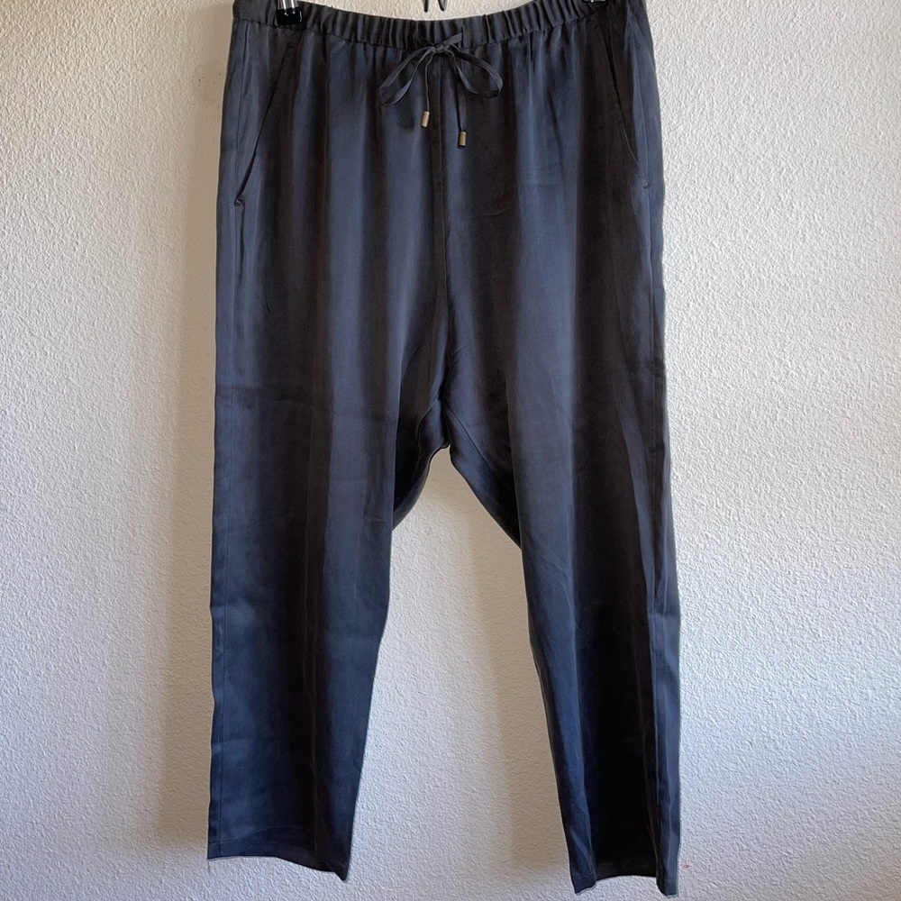 Eileen Fisher Black Crop Silk Pants